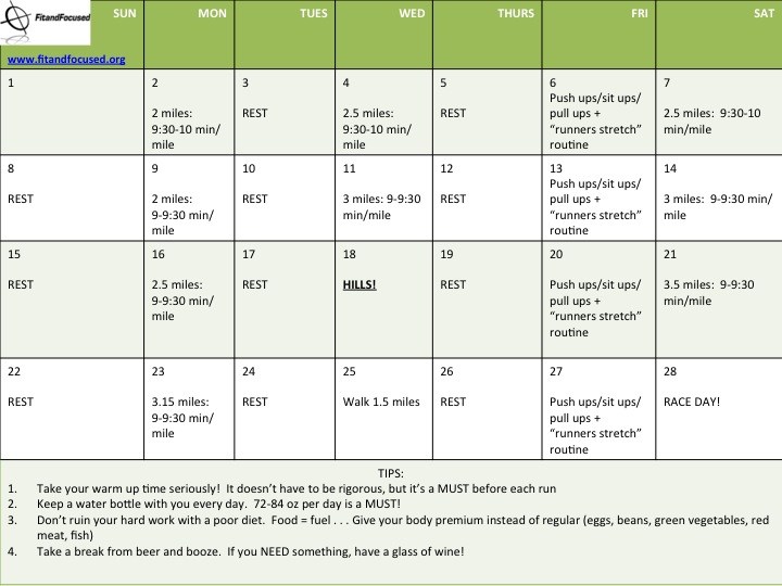 The Family Running Calendar